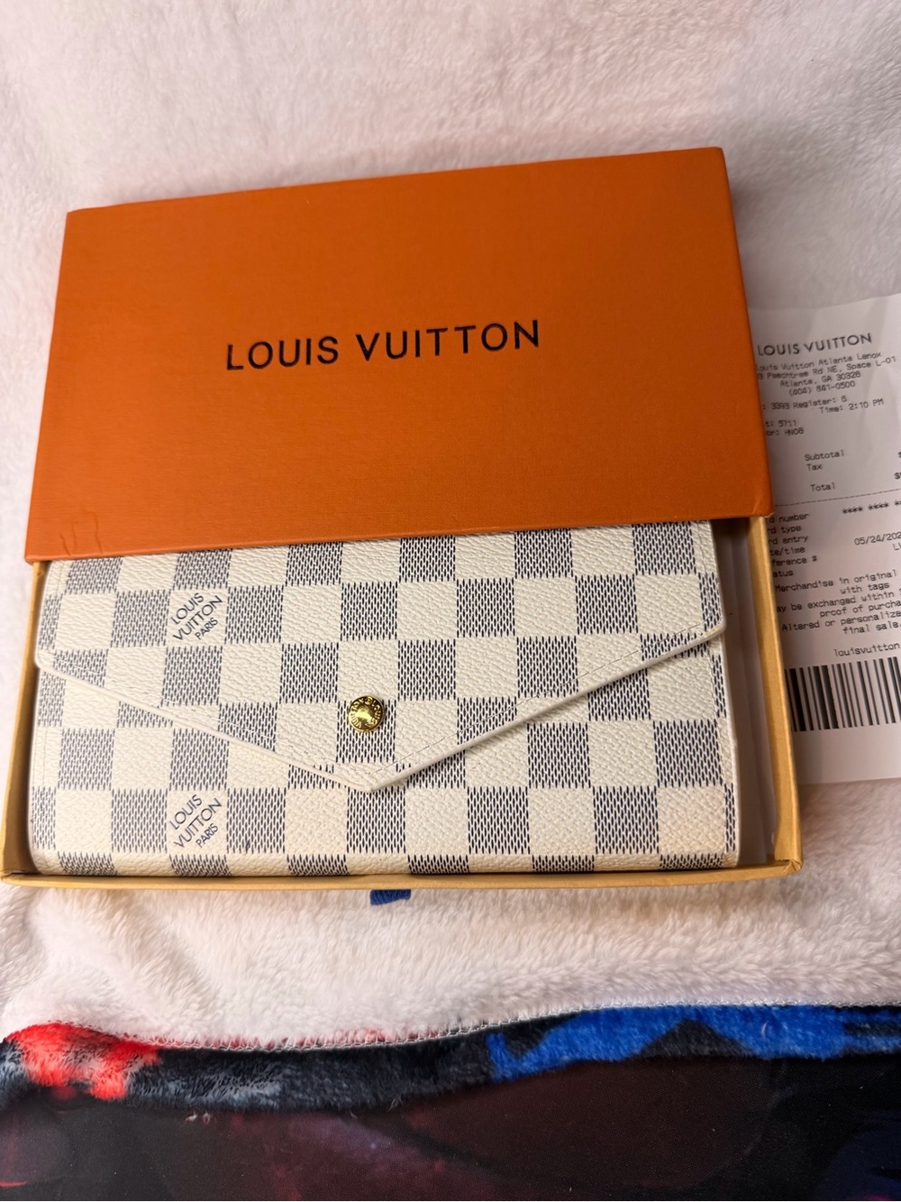 Damier Azur Envelope Wallet - White/Blue - Picture 2 of 8